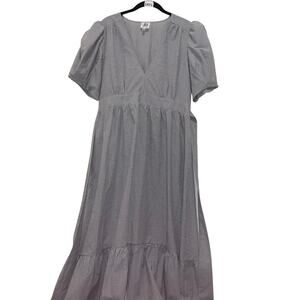 dRA Los Angeles Women's Classic Gingham Midi Dress, Puff Sleeves, Size L
